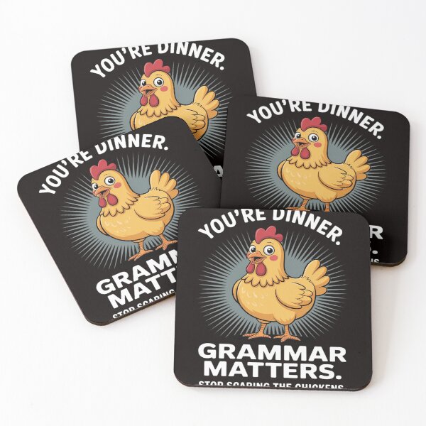 Aperçu de l'œuvre Grammaire Arrêtez d'effrayer les poules créée et vendue par Hybrid-Mind.