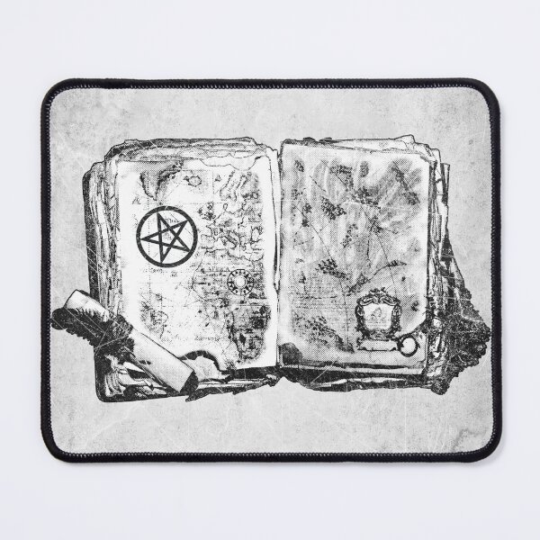 Item preview, 'Ancient Occult Grimoire' Black and White Gothic Map Illustration designed and sold by Ghoul Enterprises.