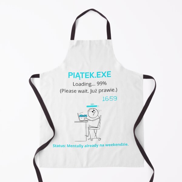 Item preview, White Piątek EXE Loading 99% - Funny Polinglish Office Humor Gift Friday Mood designed and sold by VibePolinglish.