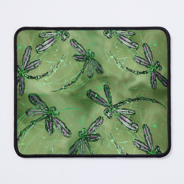 Item preview, Purple Winged Dragonflies on Soft Lime Background designed and sold by lyndseyart.