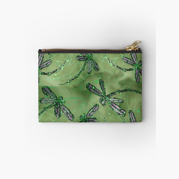 Item preview, Purple Winged Dragonflies on Soft Lime Background designed and sold by lyndseyart.
