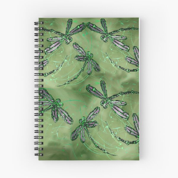 Item preview, Purple Winged Dragonflies on Soft Lime Background designed and sold by lyndseyart.