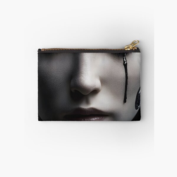 Item preview, Android Portrait Black Tear Dark Sci Fi designed and sold by cyberartmaker.