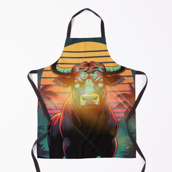 Item preview, Powerful Neon Bull Synthwave Sunset designed and sold by Sky-bully.