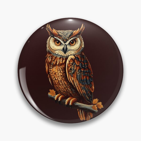 Item preview, Warm-Colored Owl on a Branch | Autumn Colors designed and sold by UnhingedBird.