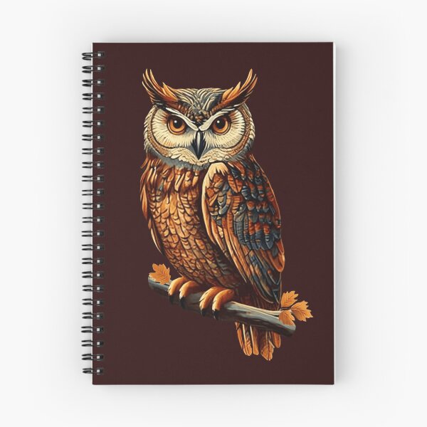 Item preview, Warm-Colored Owl on a Branch | Autumn Colors designed and sold by UnhingedBird.