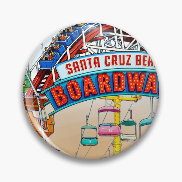 Item preview, Santa Cruz Boardwalk Vintage Travel Art – California Beach Surf Gift, Giant Dipper, Coastal Summer Illustration designed and sold by Day-dreamin26.