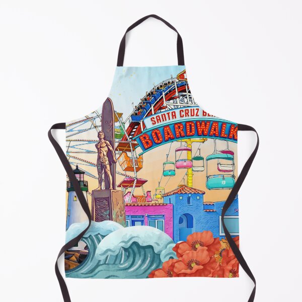 Item preview, Santa Cruz Boardwalk Vintage Travel Art – California Beach Surf Gift, Giant Dipper, Coastal Summer Illustration designed and sold by Day-dreamin26.