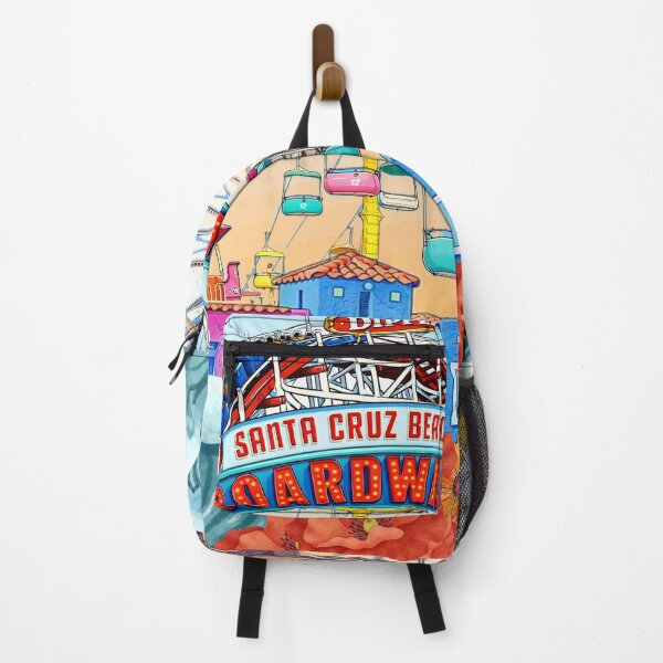 Item preview, Santa Cruz Boardwalk Vintage Travel Art – California Beach Surf Gift, Giant Dipper, Coastal Summer Illustration designed and sold by Day-dreamin26.