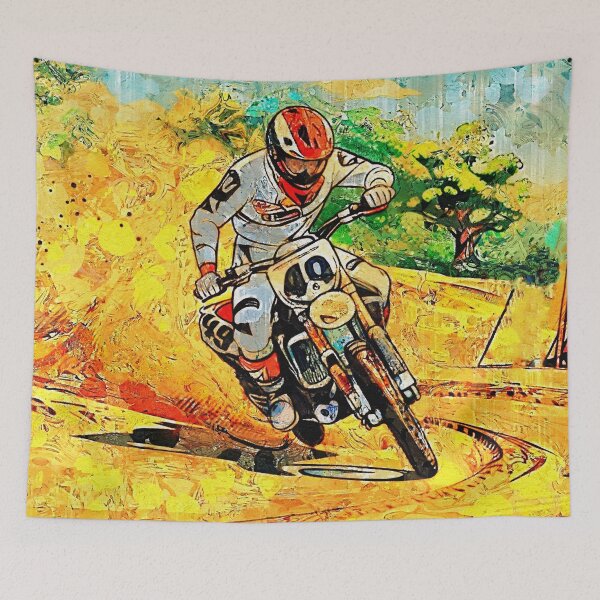 Item preview, Cornering Hard - Motocross Rider designed and sold by NaturePrints.