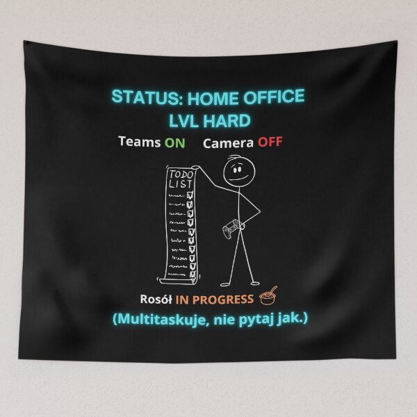 Item preview, Black Home Office LVL Hard - Funny Polinglish Work From Home Humor Gift Teams On designed and sold by VibePolinglish.