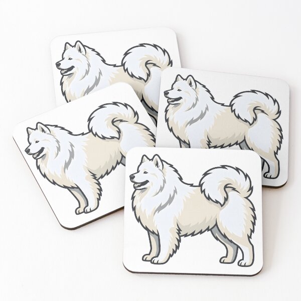 Item preview, Minimalist Samoyed Dog Flat Vector Illustration designed and sold by DigitalGremlin.