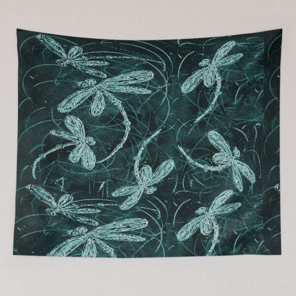 Item preview, Dragonfly Disco Midnight Blue designed and sold by lyndseyart.