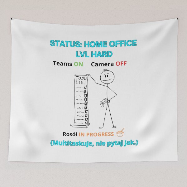Item preview, White Home Office LVL Hard - Funny Polinglish Work From Home Humor Gift Teams On designed and sold by VibePolinglish.