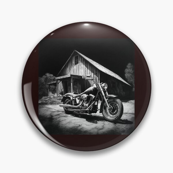 Item preview, Classic Motorcycle by Rustic Barn | Black and White Vintage Americana Art designed and sold by inkoutninja.