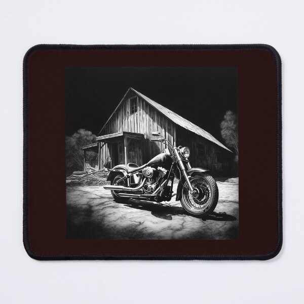 Item preview, Classic Motorcycle by Rustic Barn | Black and White Vintage Americana Art designed and sold by inkoutninja.