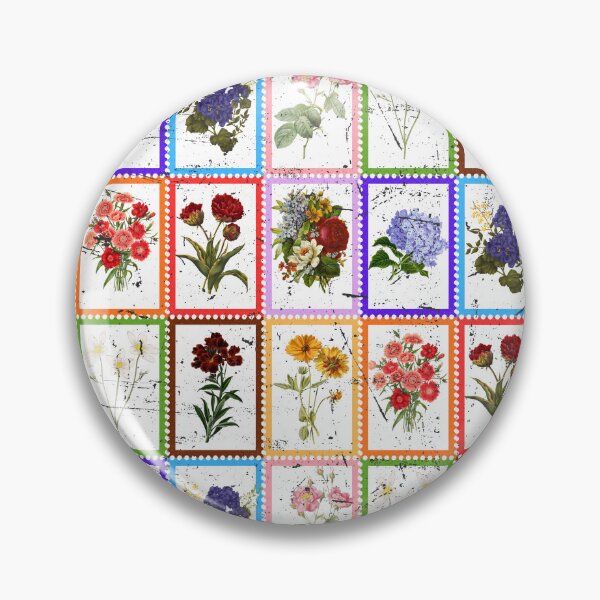 Item preview, Vintage Postage Stamp Floral Mosaic Pattern  designed and sold by Atlasoloji.