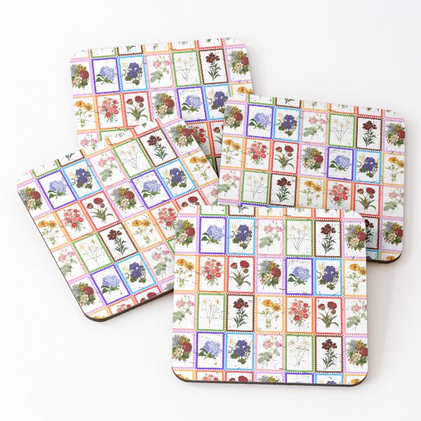 Item preview, Vintage Postage Stamp Floral Mosaic Pattern  designed and sold by Atlasoloji.