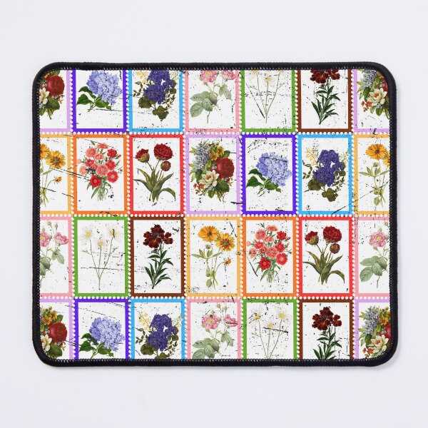 Item preview, Vintage Postage Stamp Floral Mosaic Pattern designed and sold by Atlasoloji.