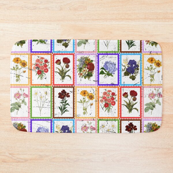Item preview, Vintage Postage Stamp Floral Mosaic Pattern  designed and sold by Atlasoloji.