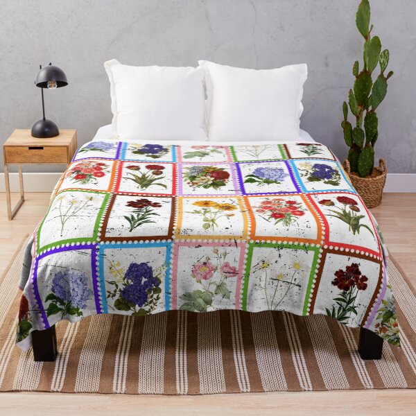 Item preview, Vintage Postage Stamp Floral Mosaic Pattern  designed and sold by Atlasoloji.