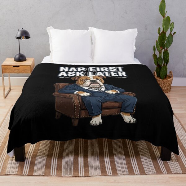 Item preview, Nap First Ask Later Bulldog Lazy Boss Design designed and sold by Tong4130.