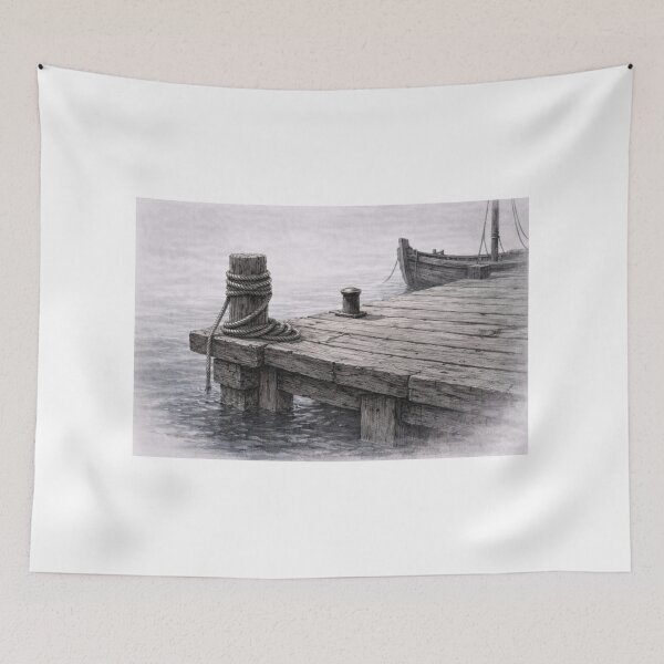 Item preview, Misty Wooden Dock Old Boat Pencil  designed and sold by Ykvaere.