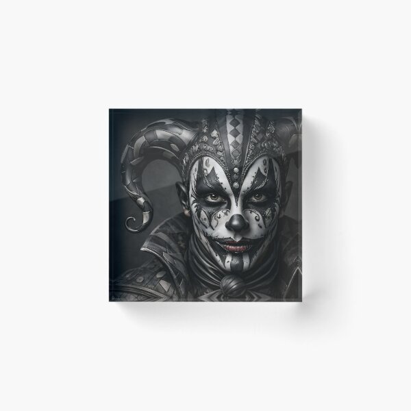 Item preview, Dark Harlequin Jester Portrait Gothic Masquerade Wall Art designed and sold by Kaleidoscope Print.