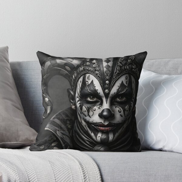 Item preview, Dark Harlequin Jester Portrait Gothic Masquerade Wall Art designed and sold by Kaleidoscope Print.