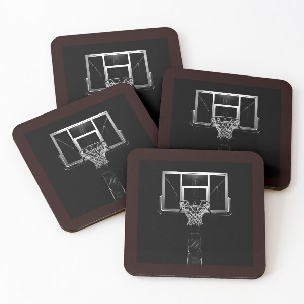 Item preview, Minimalist Basketball Hoop Under Spotlight | Black and White Sports Art designed and sold by inkoutninja.
