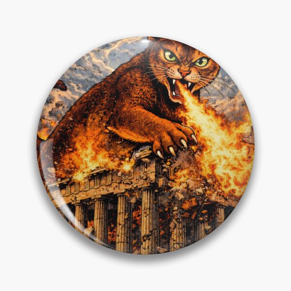 Item preview, Kaiju Cat Destroying Parthenon in Athens– Funny Cat Sticker & T-Shirt designed and sold by The Cat-astrophic Corporation.