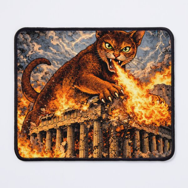 Item preview, Kaiju Cat Destroying Parthenon in Athens– Funny Cat Sticker & T-Shirt designed and sold by The Cat-astrophic Corporation.