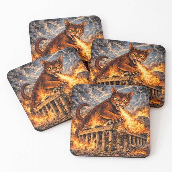 Item preview, Kaiju Cat Destroying Parthenon in Athens– Funny Cat Sticker & T-Shirt designed and sold by The Cat-astrophic Corporation.