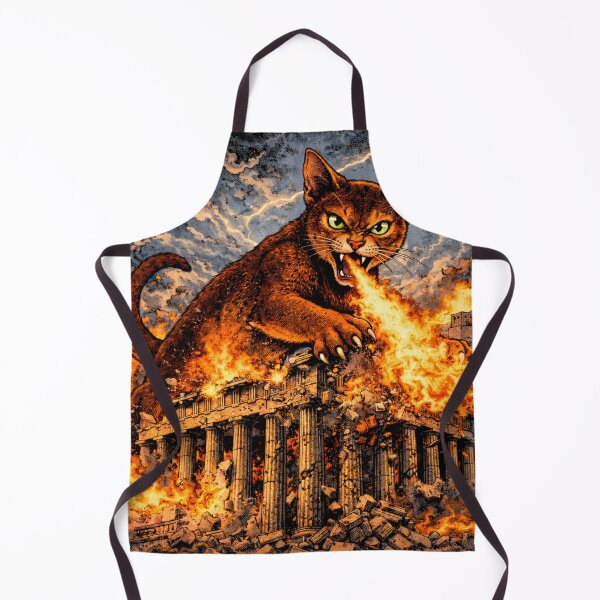 Item preview, Kaiju Cat Destroying Parthenon in Athens– Funny Cat Sticker & T-Shirt designed and sold by The Cat-astrophic Corporation.
