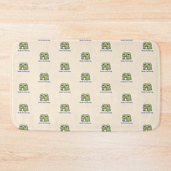 Item preview, Barely Functioning Frog Sticker – Funny Tired Frog Coffee Meme designed and sold by Qingtian814.