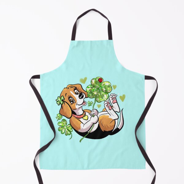 Item preview, Lucky Beagle Puppy With Four Leaf Clover designed and sold by TeamLouOfficial.