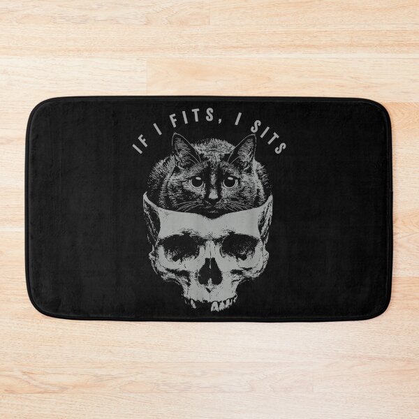 Item preview, If It Fits I Sit Black Cat Skull  designed and sold by ElliKlemato.