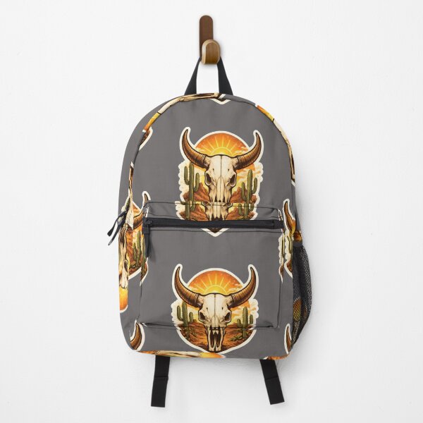 Item preview, Western Cow Skull Sunset Desert Cactus Boho Aesthetic Sticker designed and sold by GRYFFWEAR.