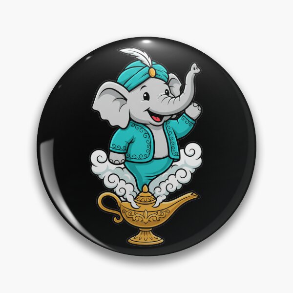Item preview, Cute Elephant Genie Emerging From Magic Lamp designed and sold by k3rstman1.