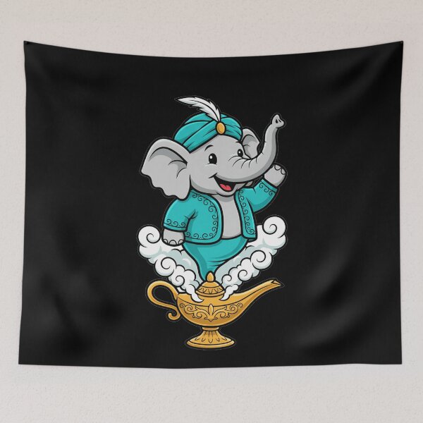 Item preview, Cute Elephant Genie Emerging From Magic Lamp designed and sold by k3rstman1.
