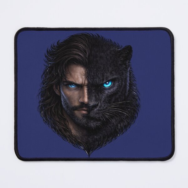 Item preview, Half Man Half Panther Face – Dark Streetwear Hybrid Sticker designed and sold by KrishAuraa.