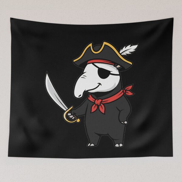 Item preview, Cute Cartoon Anteater Pirate Captain with Cutlass designed and sold by k3rstman1.