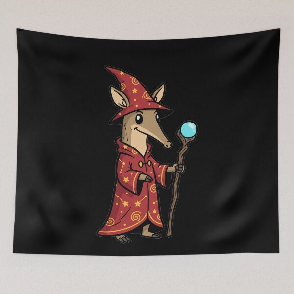 Item preview, Whimsical Aardvark Wizard Mage with Magic Staff designed and sold by k3rstman1.