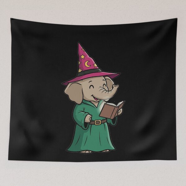 Item preview, Cute Baby Elephant Wizard with Magic Book designed and sold by k3rstman1.
