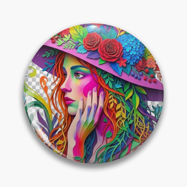 Item preview, custom t shirt printing,The woman wore a hat adorned with beautiful flowers. designed and sold by krujoArt.