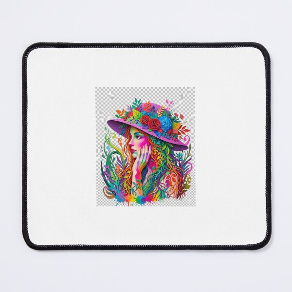 Item preview, custom t shirt printing,The woman wore a hat adorned with beautiful flowers. designed and sold by krujoArt.