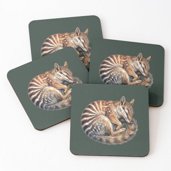 Item preview, Sleeping Numbat Illustration - Curled Up Australian Marsupial Nature Art designed and sold by Wennebabs.