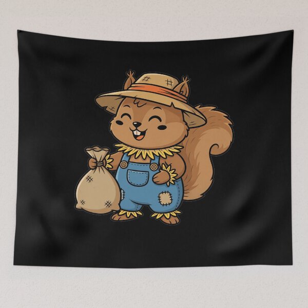 Item preview, Cute Squirrel Scarecrow Autumn Harvest Theme designed and sold by k3rstman1.