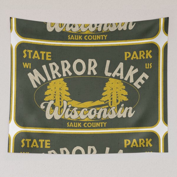 Item preview, Mirror Lake State Park, Sauk County, Wisconsin, badge design designed and sold by Wanderful-roads.