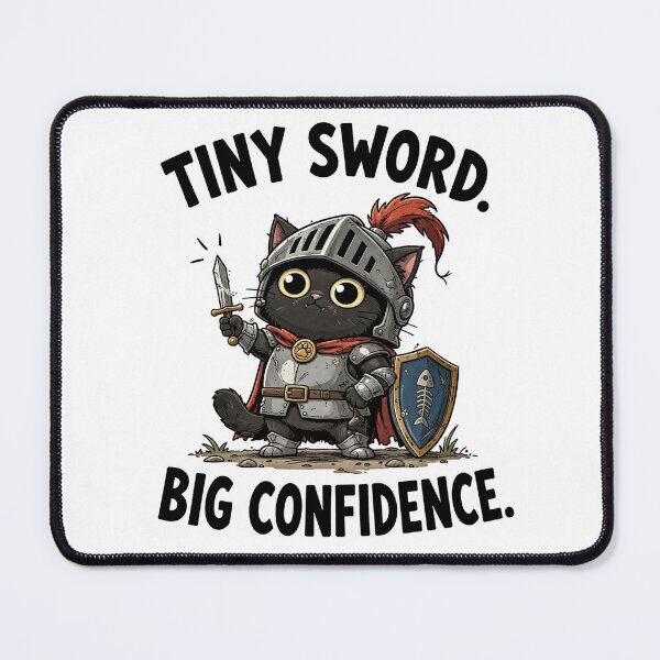 Item preview, Tiny Sword Big Confidence Cat designed and sold by MonkiFlipp.